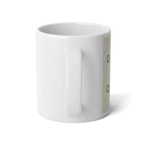 20oz Jumbo Mug — Minimal Neutral Floral Pattern Coffee Cup