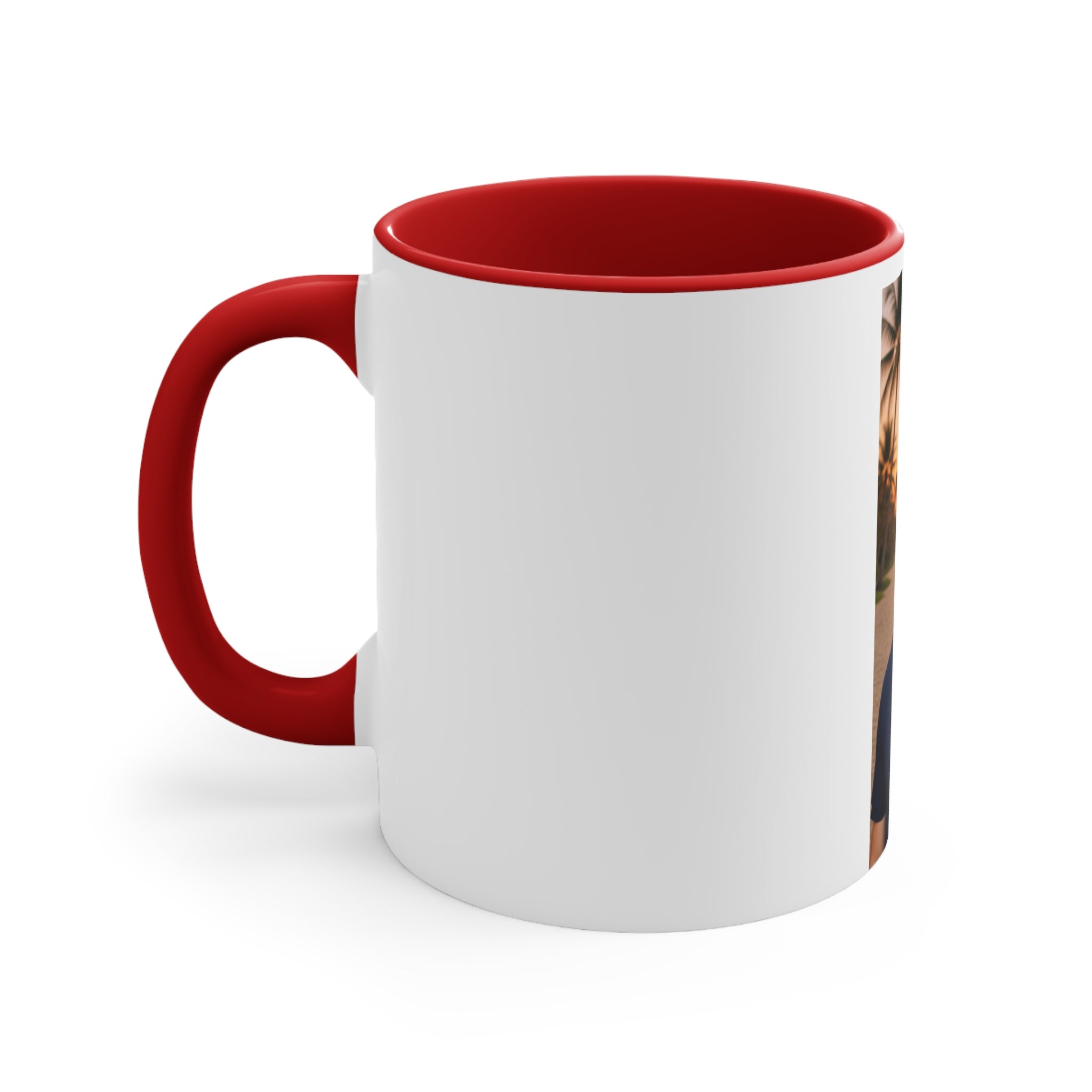 Personalized Photo Accent Mug — Beach Portrait Pink Interior