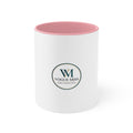 Vogue Miss Accent Mug — Pink Interior & Handle Coffee Cup with WM Logo