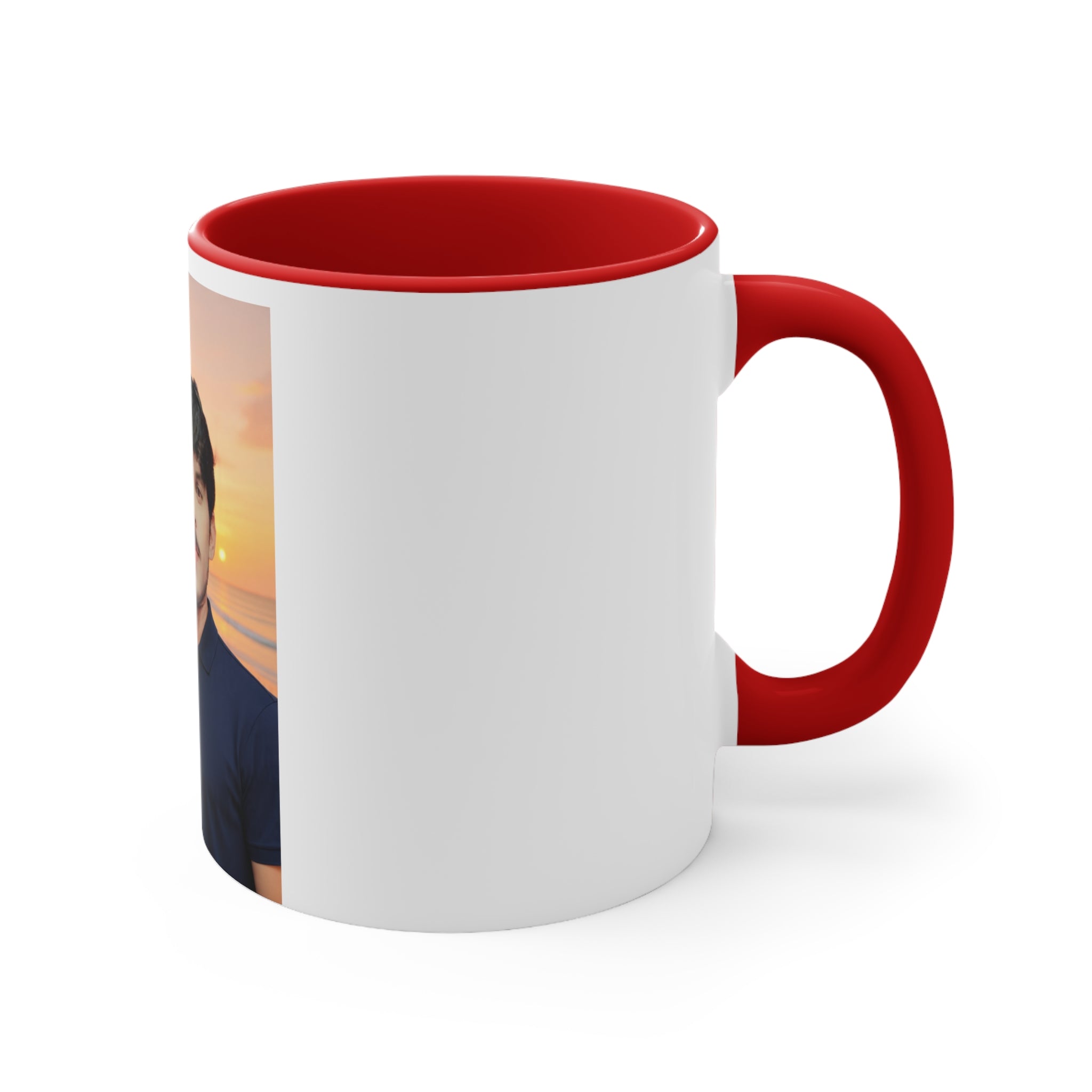 Personalized Photo Accent Mug — Beach Portrait Pink Interior