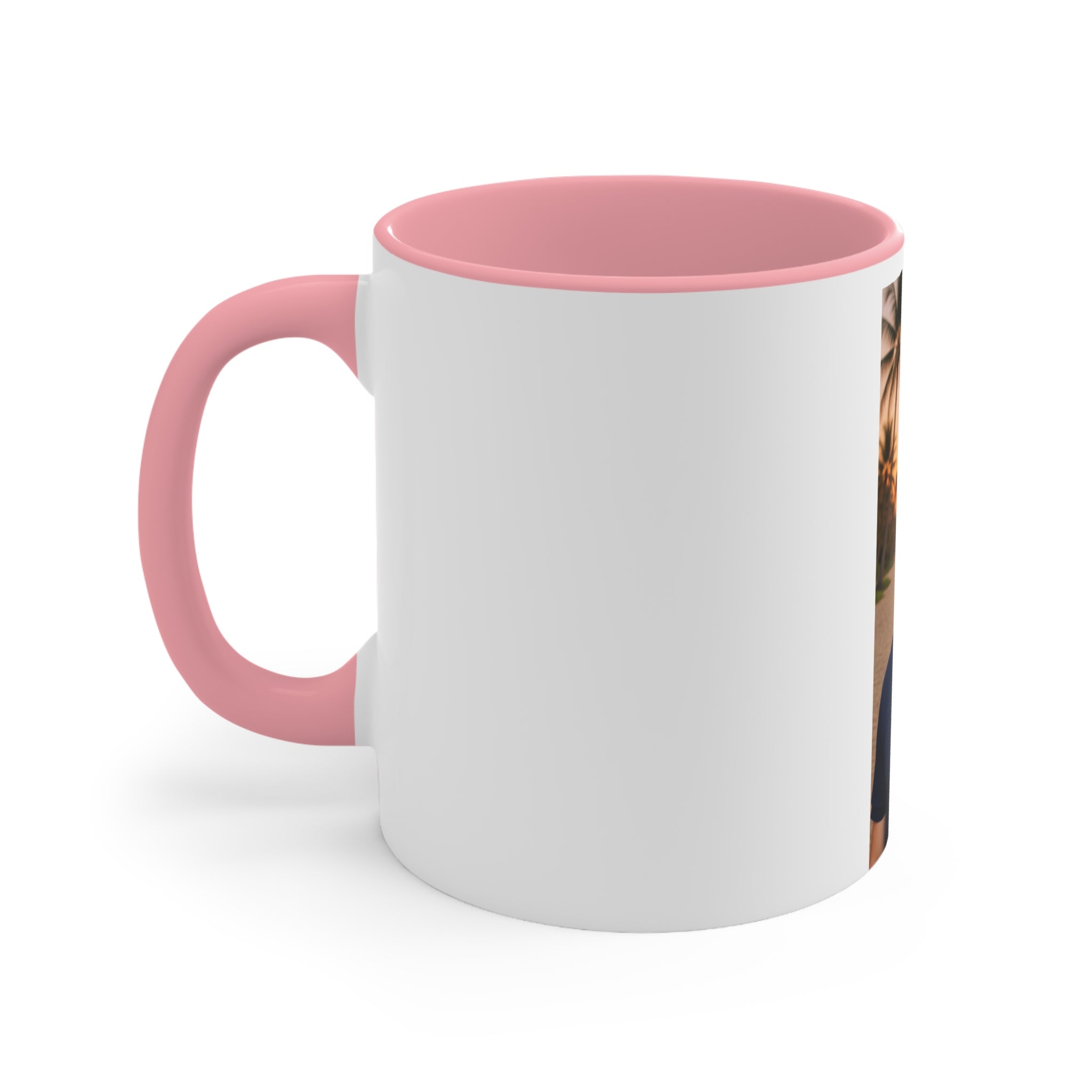 Personalized Photo Accent Mug — Beach Portrait Pink Interior