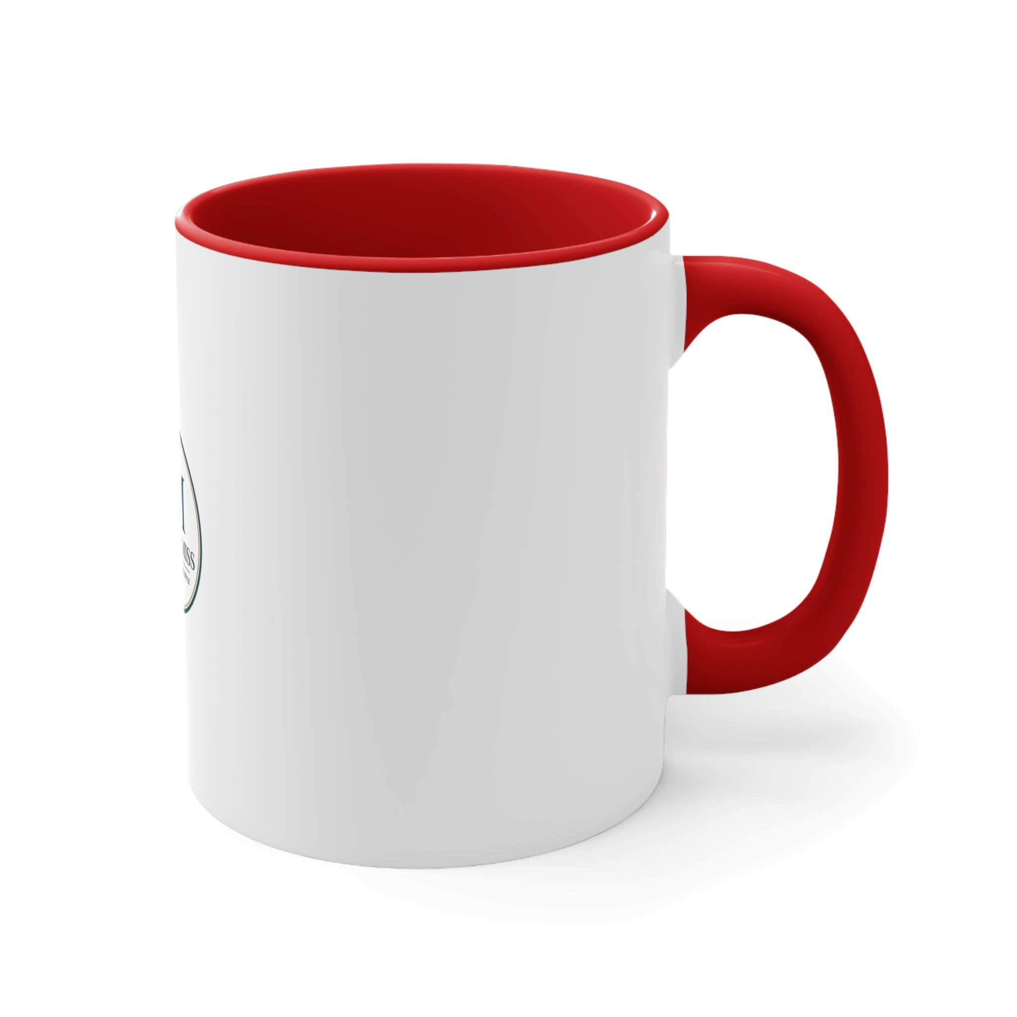 Vogue Miss Accent Mug — Pink Interior & Handle Coffee Cup with WM Logo