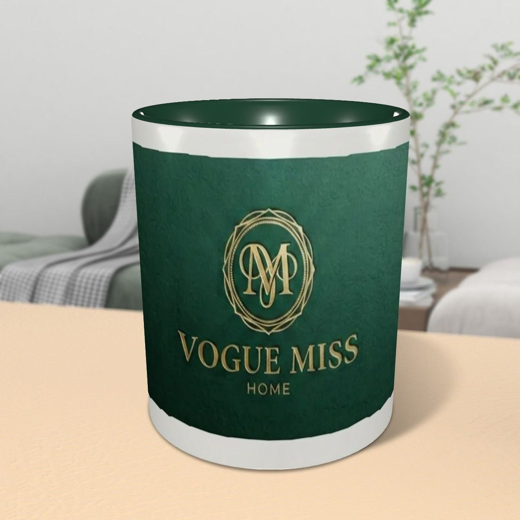 Elegant Green Interior Ceramic Mug - Perfect for Home & Office Gift