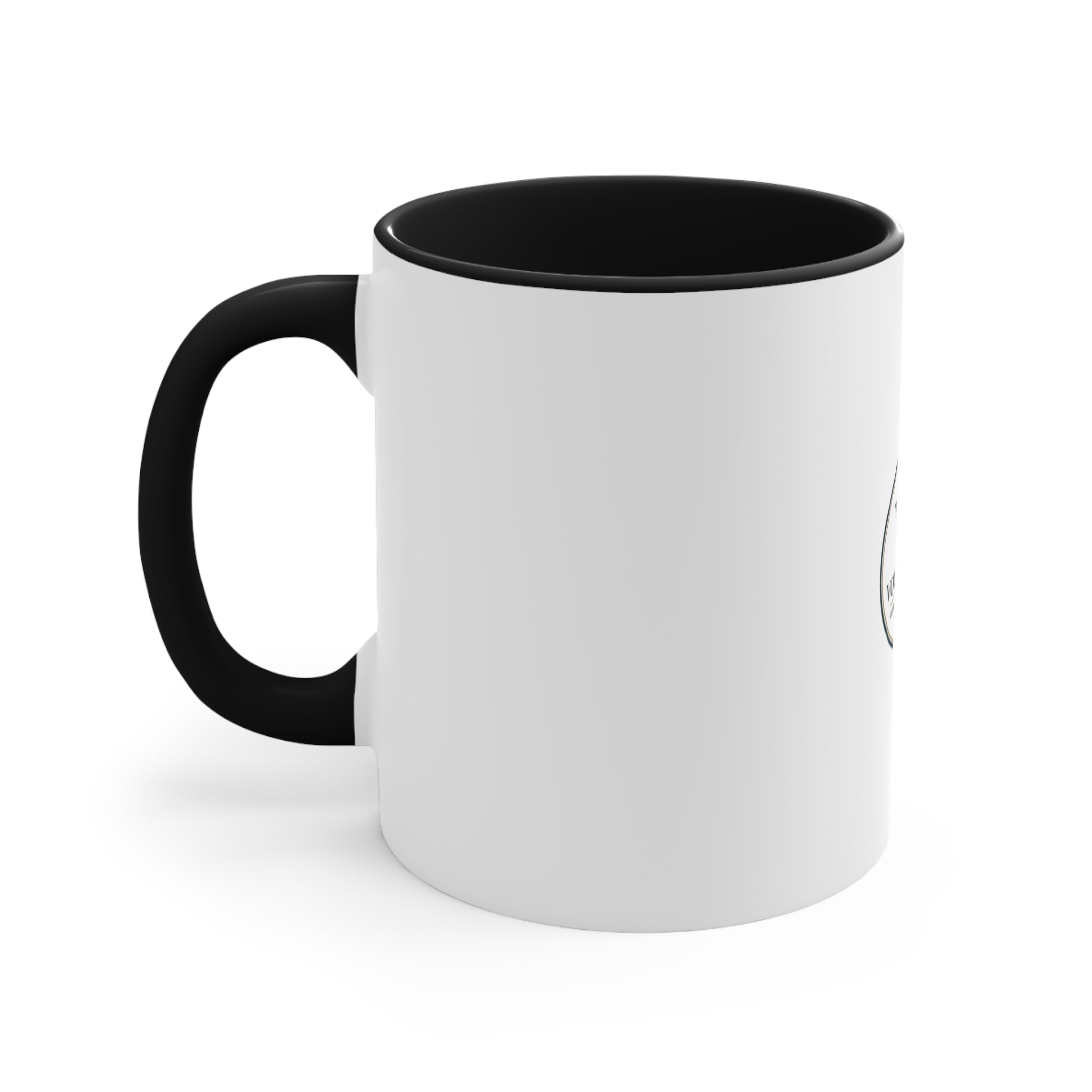 Vogue Miss Accent Mug — Pink Interior & Handle Coffee Cup with WM Logo