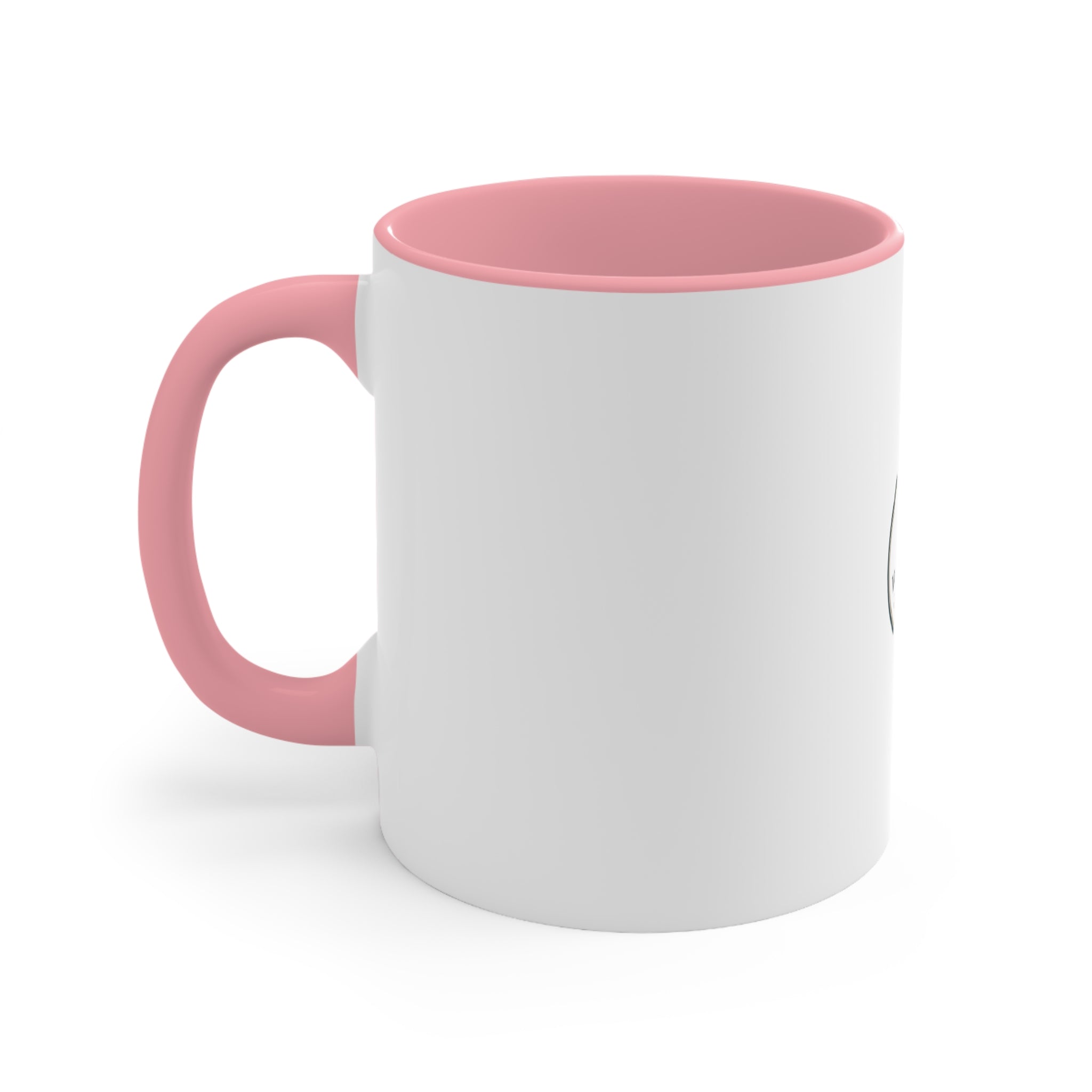 Vogue Miss Accent Mug — Pink Interior & Handle Coffee Cup with WM Logo