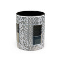 Geometric Tile Pattern Ceramic Mug (11oz & 15oz) — Modern Monochrome Coffee Cup