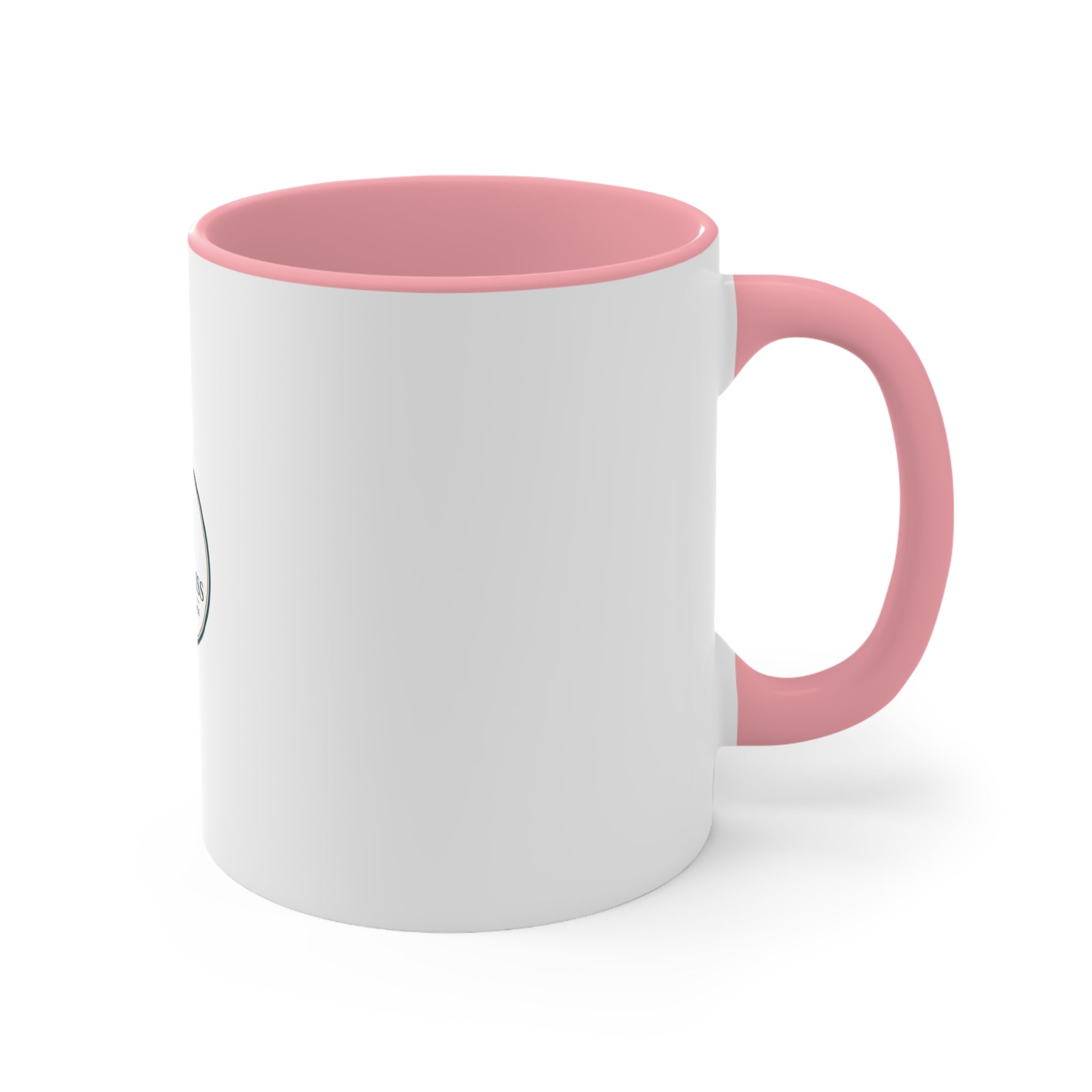 Vogue Miss Accent Mug — Pink Interior & Handle Coffee Cup with WM Logo
