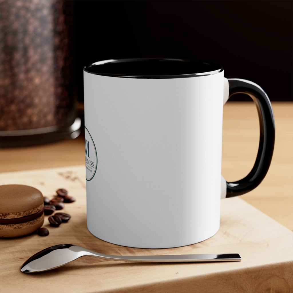 Vogue Miss Accent Mug — Pink Interior & Handle Coffee Cup with WM Logo