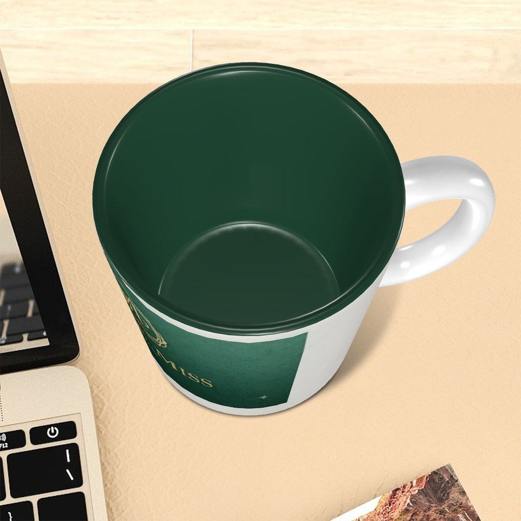 Elegant Green Interior Ceramic Mug - Perfect for Home & Office Gift