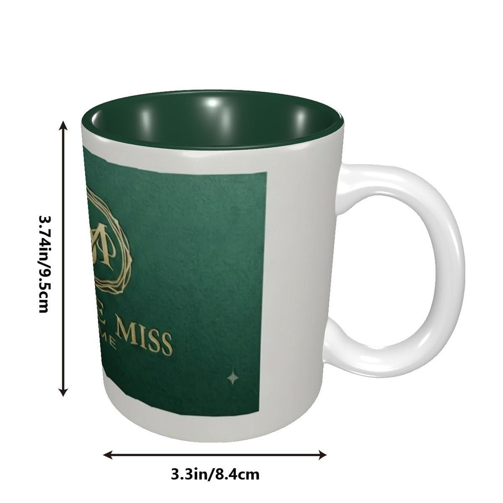 Elegant Green Interior Ceramic Mug - Perfect for Home & Office Gift