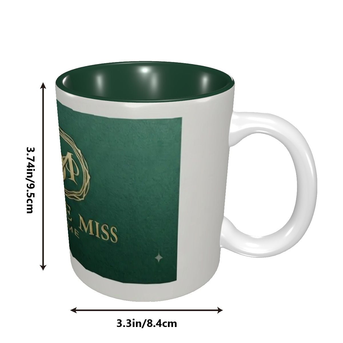Elegant Green Interior Ceramic Mug - Perfect for Home & Office Gift