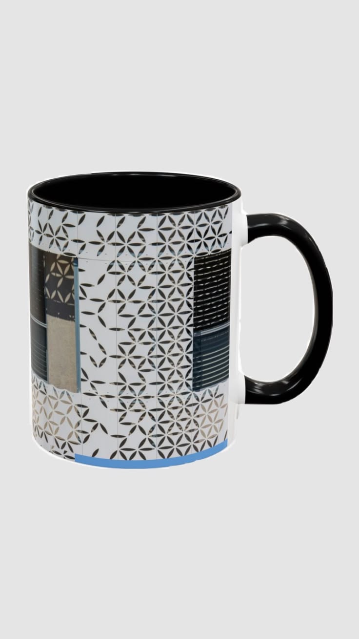 Geometric Pattern Ceramic Coffee Mug - Elegant Modern Design