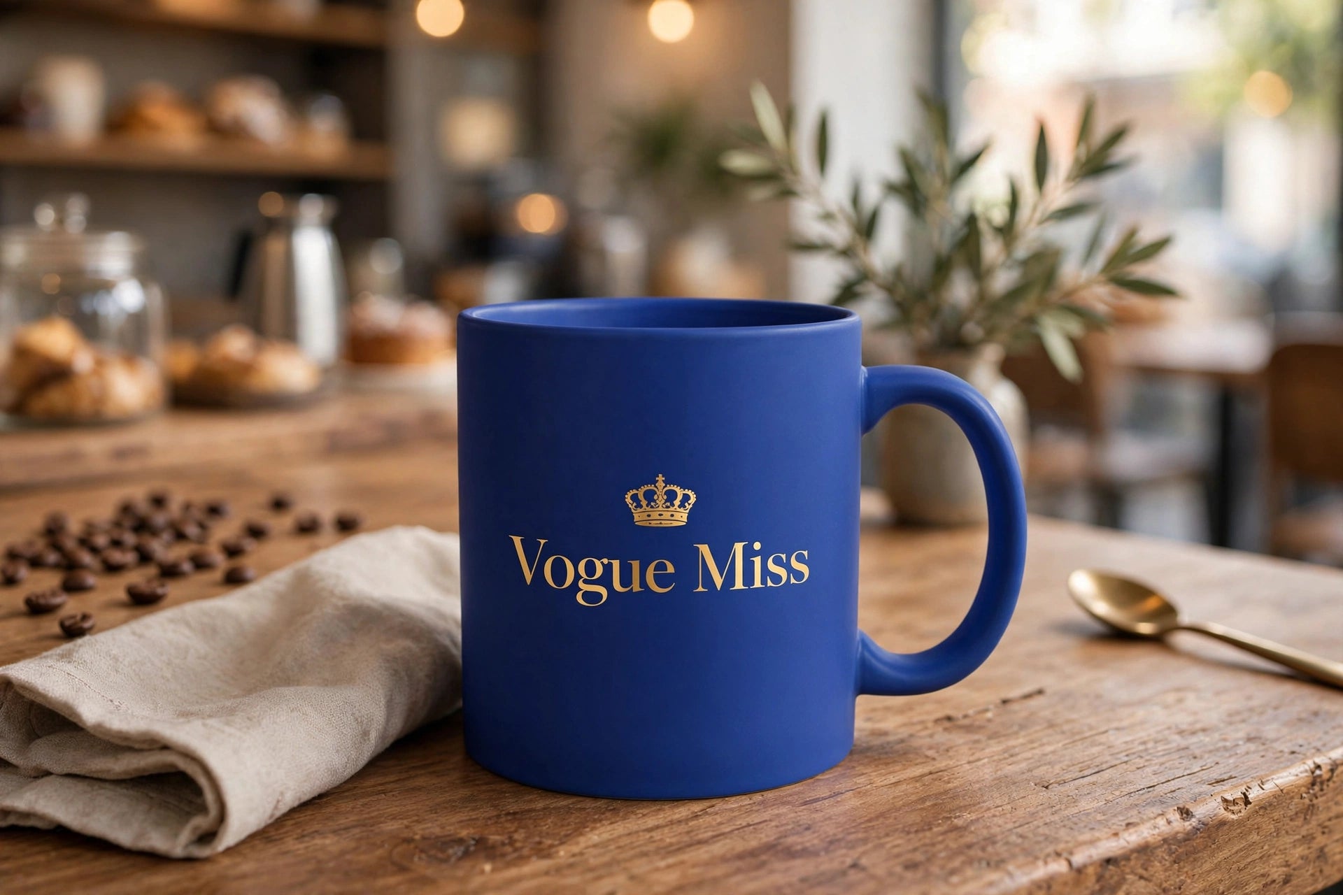 Vogue Miss Stylish Blue Ceramic Mug
