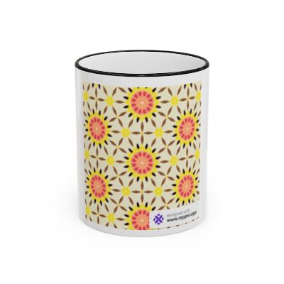 Vibrant Geometric Star Pattern Ceramic Mug