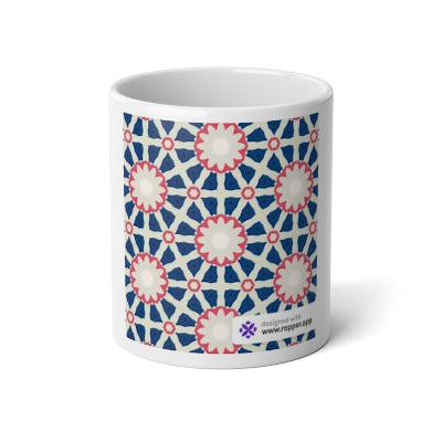 Star Pattern Ceramic Coffee Mug - Traditional Art Design